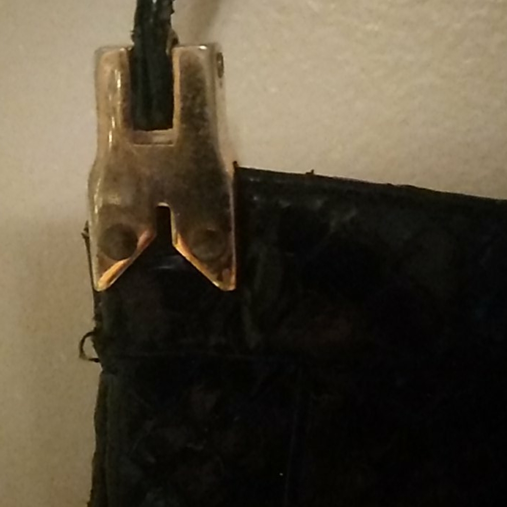 Black Mint Condition Python Vintage Handbag - image 2